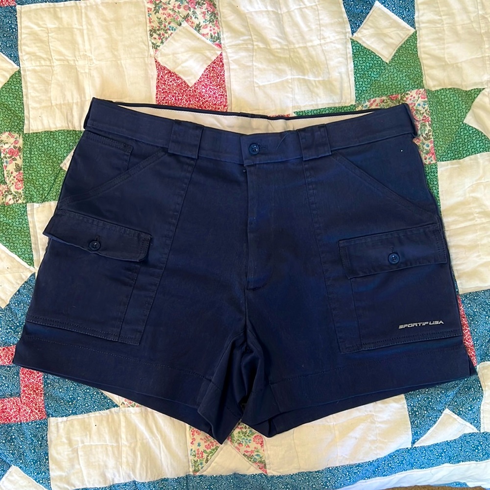Men’s Vintage Navy Blue Sportif USA Cargo Shorts size 38